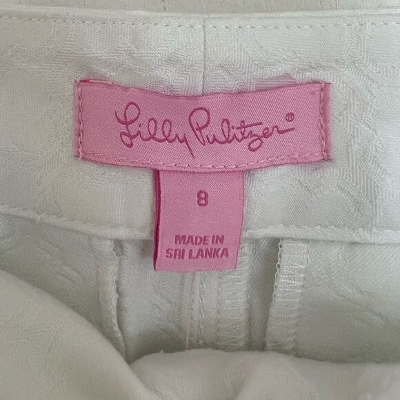Lilly Pulitzer Resort White 29" Kelly Textured Ankle Length Skinny Pants - Picture 9 of 11